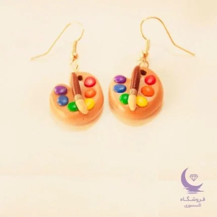 گوشواره هنری طرح پالت رنگی