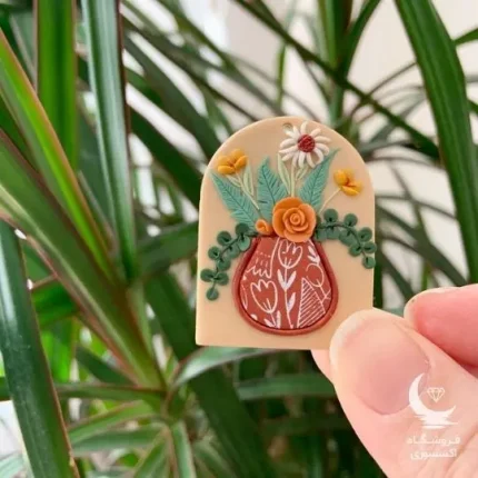 گوشواره دست ساز گل و گلدان