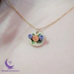 گردنبند دست ساز گل رنگی