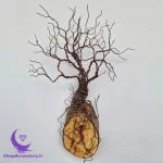مجسمه مفتولی درخت با پایه چوبی