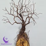 مجسمه سیمی درخت با پایه چوبی